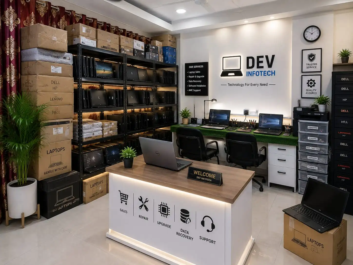 Dev Infotech Showroom at Madhu Vihar Delhi